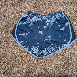 Nike Blue Athletic Shorts with Camouflage Design